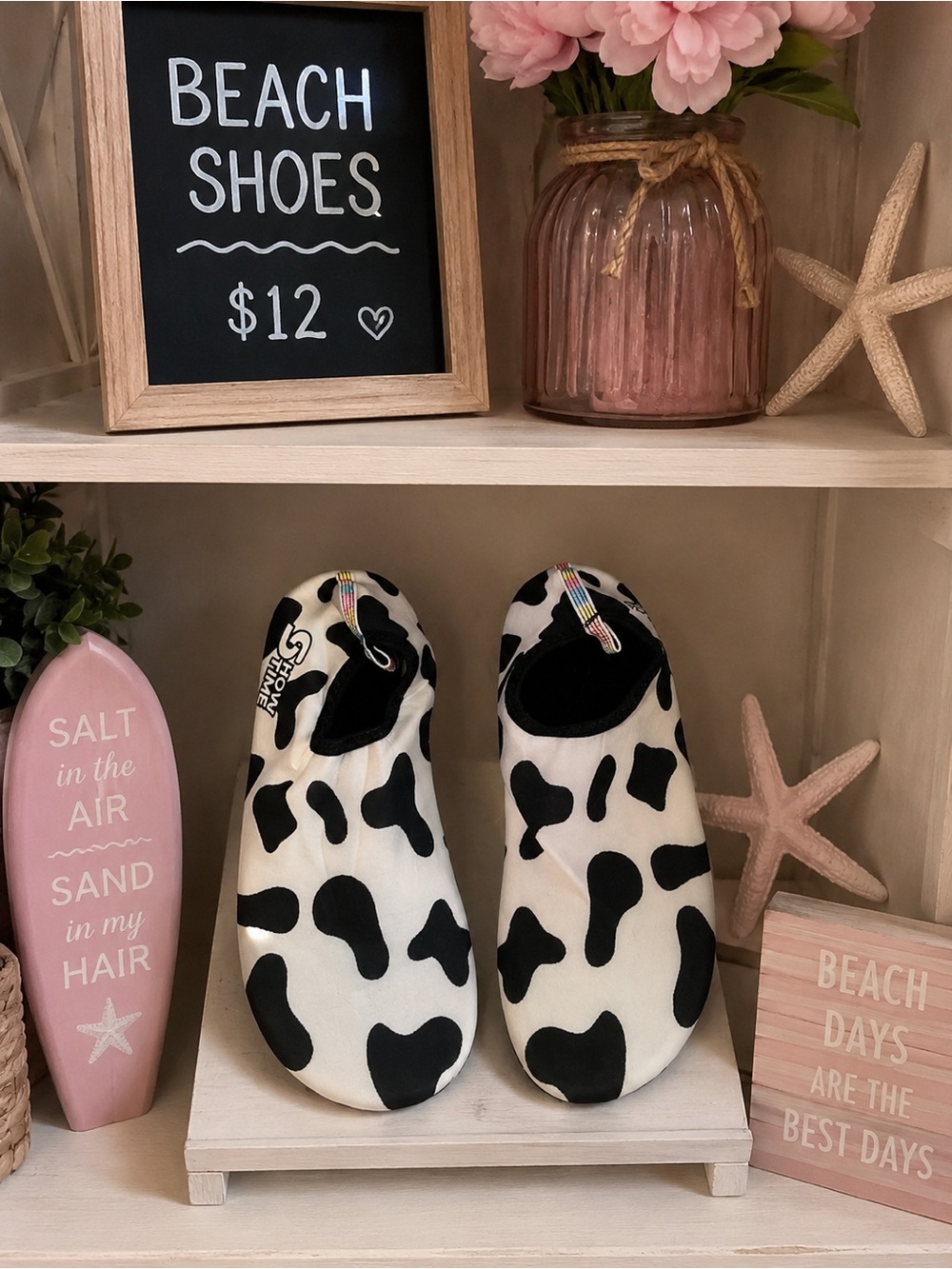 🏖️  Beach Water Shoes cow print  – Size 9/10